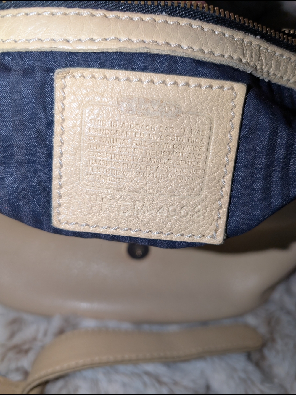 Vintage Coach Bone pebbled leather Sonoma Flap Messenger crossbody 2005 K5M-4903 - Picture 4 of 7